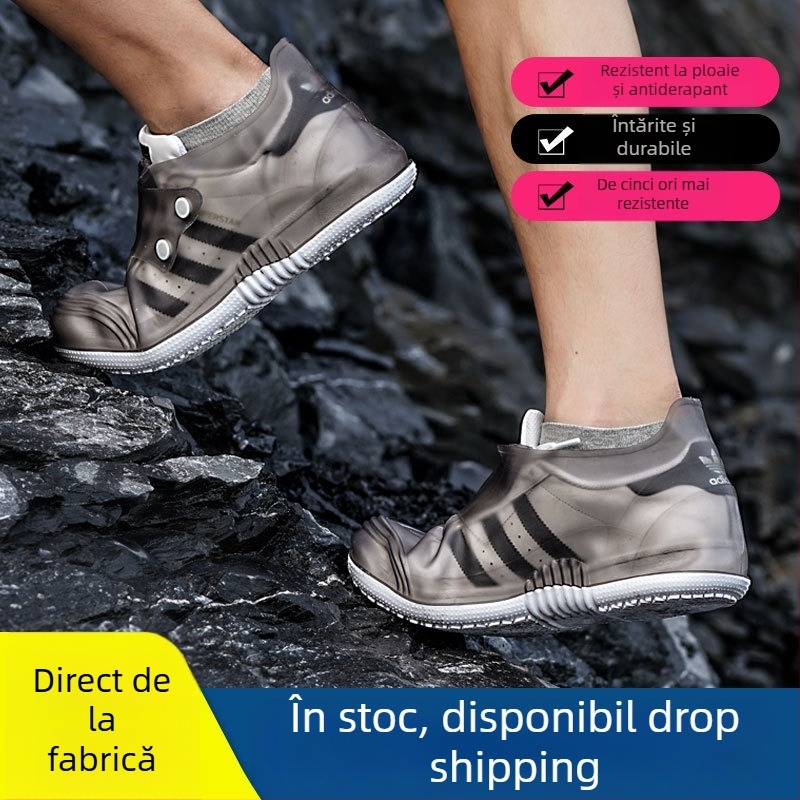 Cizme de ploaie pentru femei, impermeabile, gleznă joasă, talpă groasă, antiderapante, vârf din PVC, potrivite pentru toate anotimpurile
