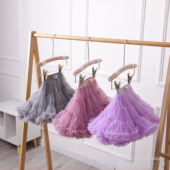 Fustă pentru copii în stil prințesă, din țesătură de gauză, fibre acrilice cu conținut de bumbac