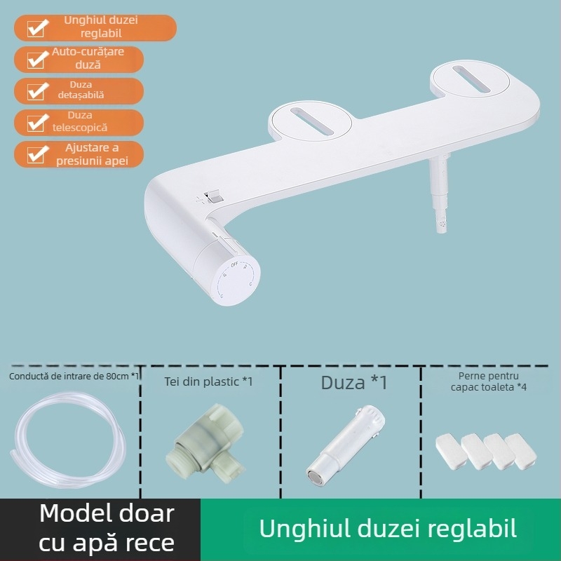 Capac de toaletă inteligent cu bidet — duză auto-curățare, spălare posterior, spălare pentru femei, spălare prin sifon, tip split
