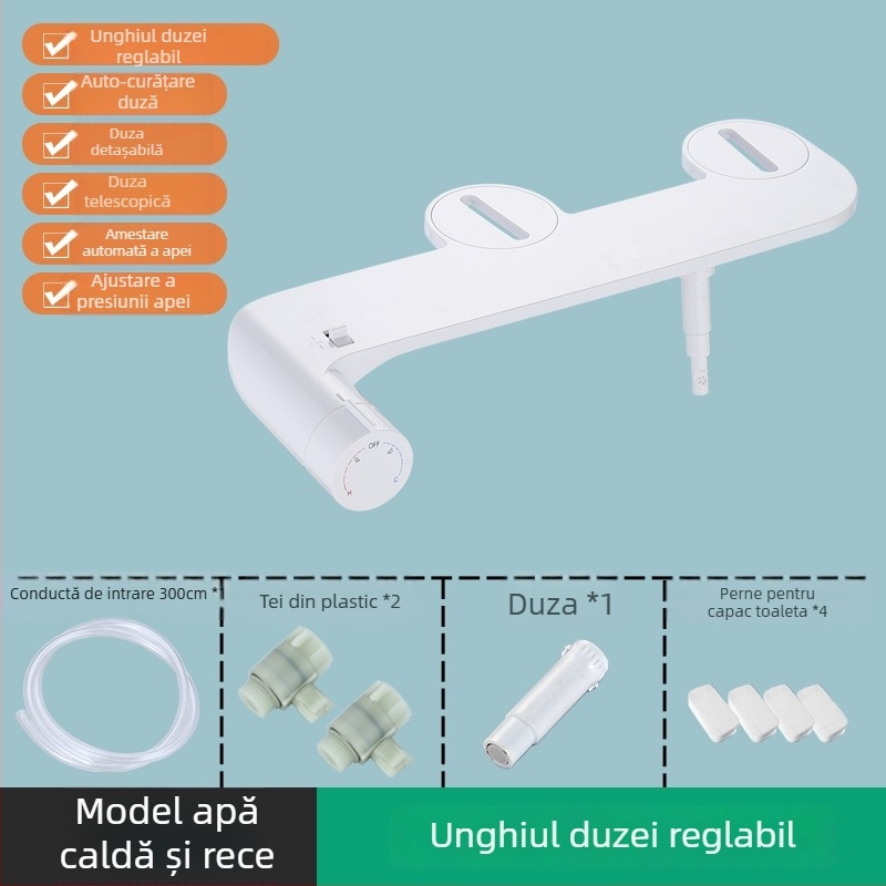 Capac de toaletă inteligent cu bidet — duză auto-curățare, spălare posterior, spălare pentru femei, spălare prin sifon, tip split