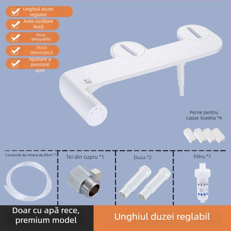 Capac de toaletă inteligent cu bidet — duză auto-curățare, spălare posterior, spălare pentru femei, spălare prin sifon, tip split