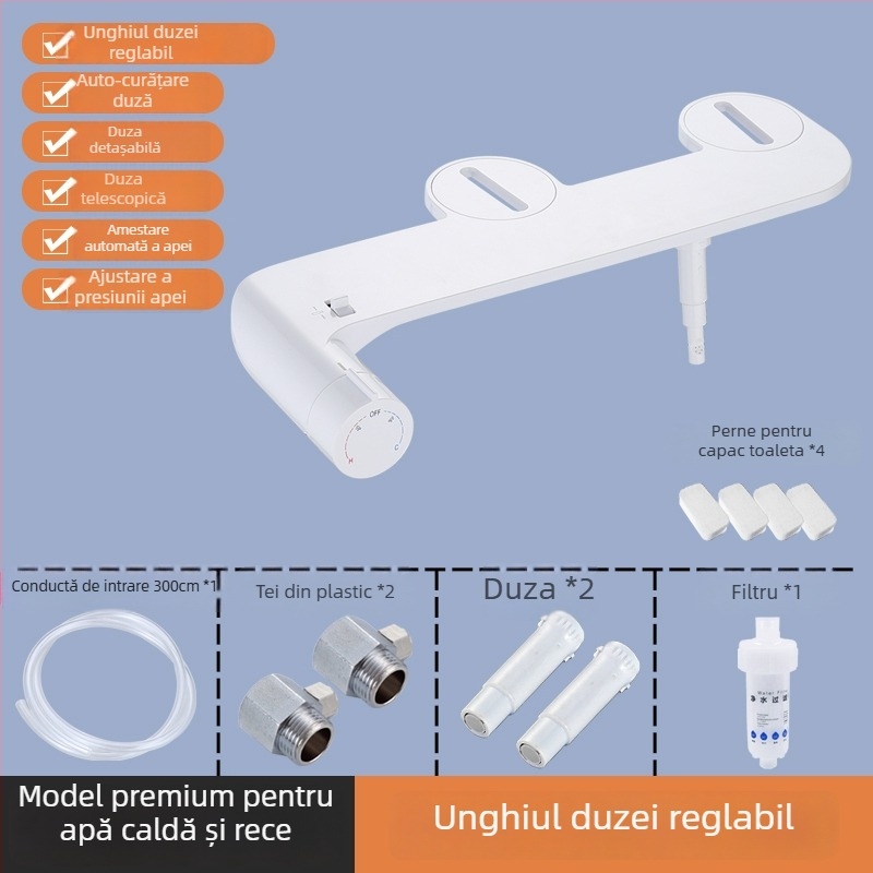Capac de toaletă inteligent cu bidet — duză auto-curățare, spălare posterior, spălare pentru femei, spălare prin sifon, tip split
