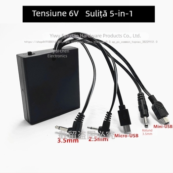 Sursă de alimentare de urgență pentru încuietoare digitală de 6V, cutie externă de baterii pentru seif, conectori 3,5 mm, opțiuni: o conexiune, două conexiuni, 5 în 1