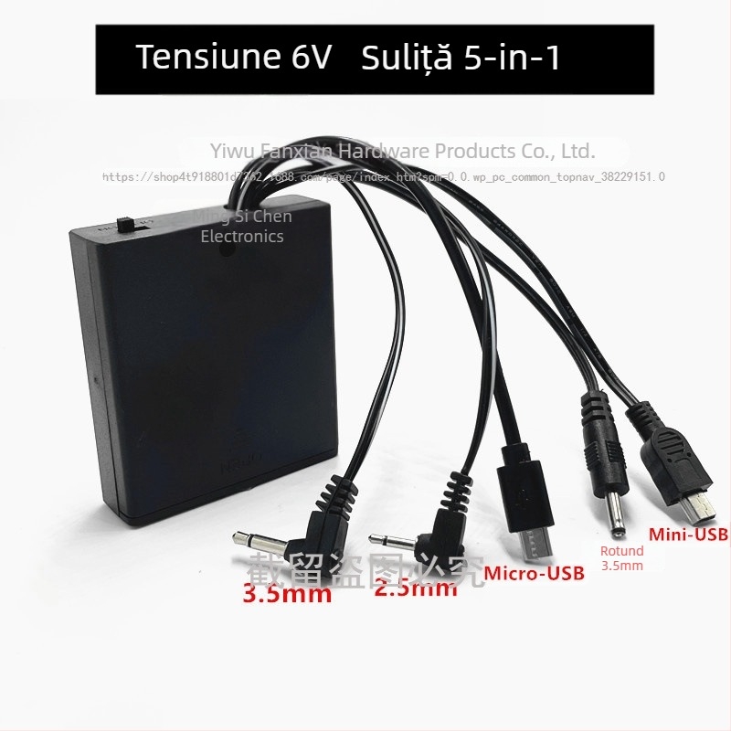 Sursă de alimentare de urgență pentru încuietoare digitală de 6V, cutie externă de baterii pentru seif, conectori 3,5 mm, opțiuni: o conexiune, două conexiuni, 5 în 1