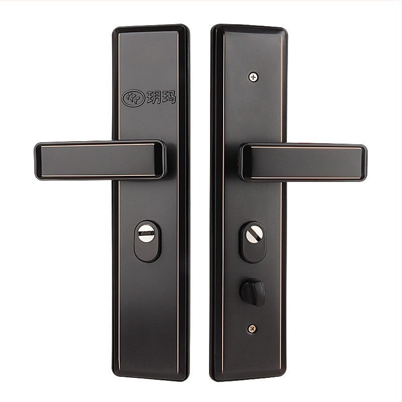 Încuietoare de ușă tip mortise pentru intrare, mâner din oțel inoxidabil, cilindru din cupru clasă C, set de trei piese, cu cheie