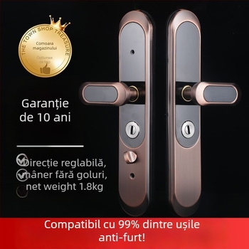 Mâner de ușă din oțel inoxidabil cu încuietoare anti-furt, panou universal