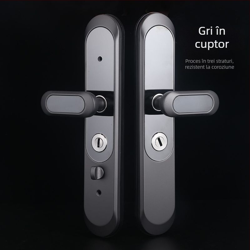 Mâner de ușă din oțel inoxidabil cu încuietoare anti-furt, panou universal
