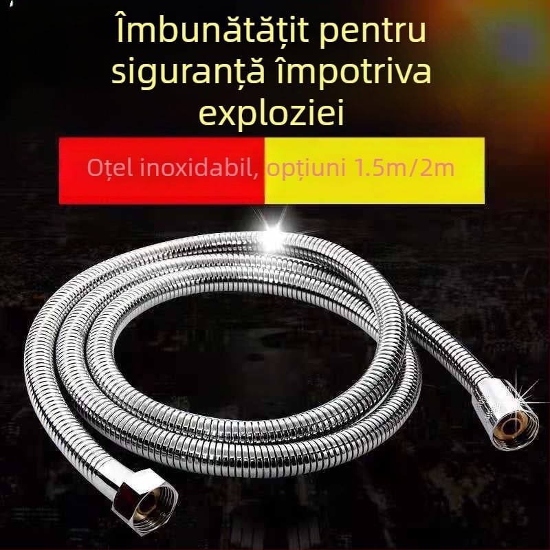 Furtun de duș din oțel inoxidabil – rezistent la explozie, presiune nominală 8, temperatură de lucru 90, montaj pe suprafață