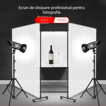 Fundal de studio din pânză, cu ecran de lumină moale, rezistent la cute și suport, material: hârtie cu acid sulfuric