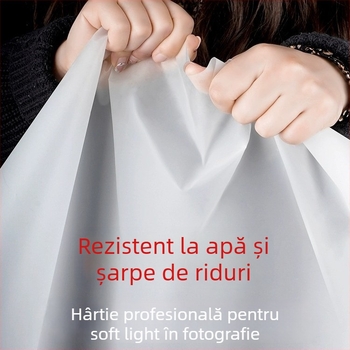 Fundal de studio din pânză, cu ecran de lumină moale, rezistent la cute și suport, material: hârtie cu acid sulfuric