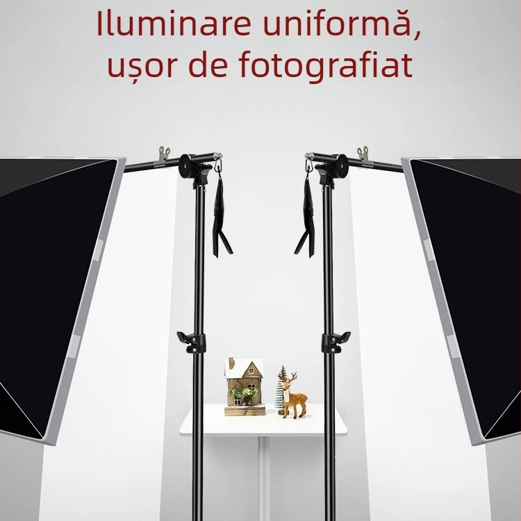 Fundal de studio din pânză, cu ecran de lumină moale, rezistent la cute și suport, material: hârtie cu acid sulfuric