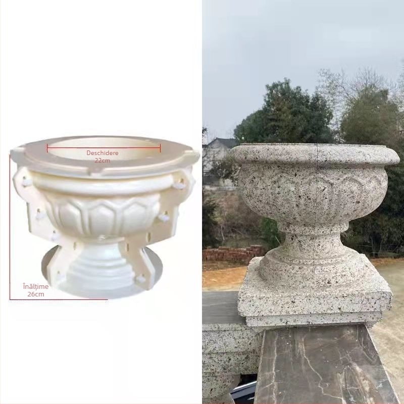 Moldă decorativă din ciment — Coloană romană europeană, porumbel, lei masculi și femele, glob pentru balustrada balconului