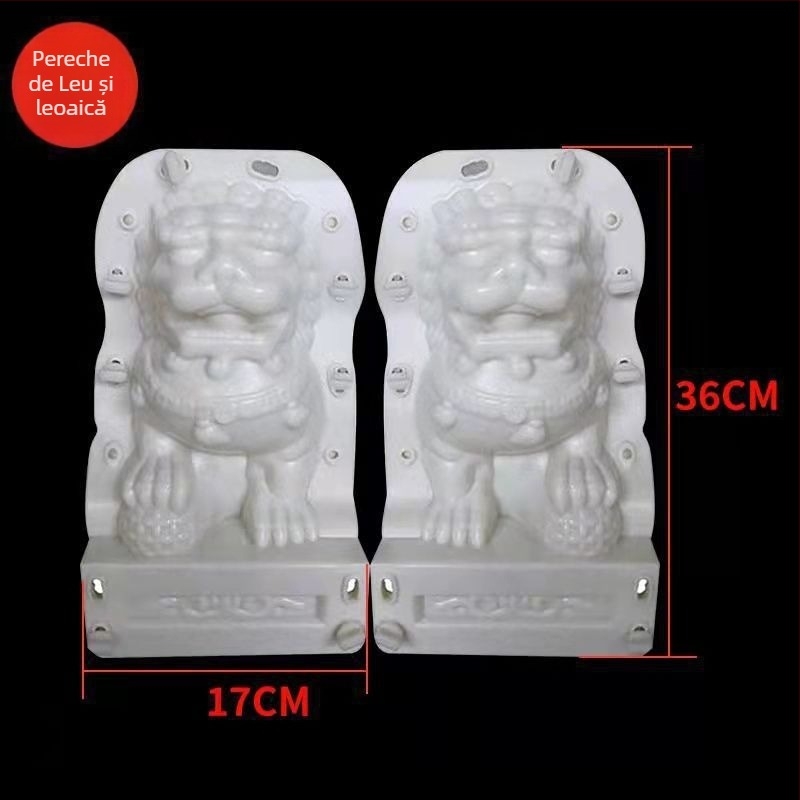 Moldă decorativă din ciment — Coloană romană europeană, porumbel, lei masculi și femele, glob pentru balustrada balconului