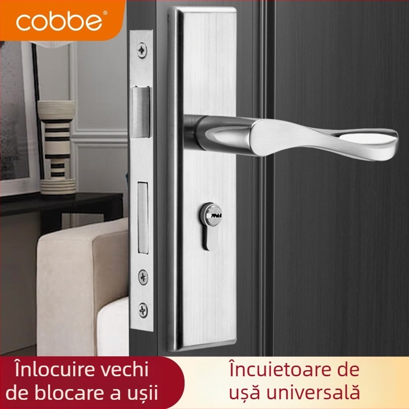 Cabe CB-KTS10 Încuietoare pentru ușă de dormitor - Oțel inoxidabil, tip încuietoare încastrată, stil modern minimalist