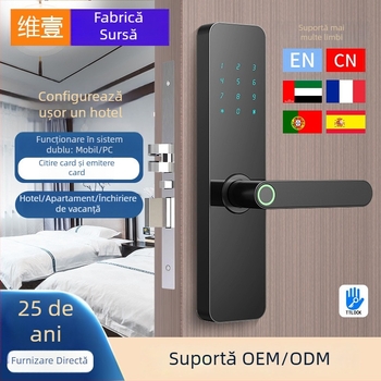 Încuietoare inteligentă – Model F7P; stocare amprente 100; timp de scanare 0,1 s; rată de acceptare falsă <0,1%; viață > 500.000 cicluri