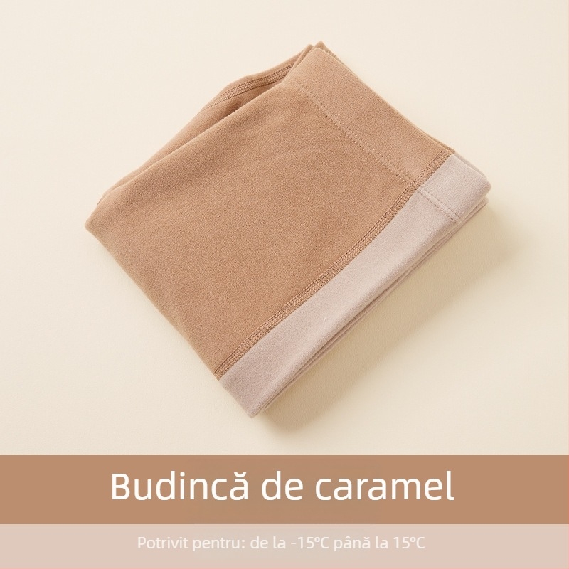 Pantaloni calzi pentru copii, unisex, pentru toamnă și iarnă, cu căptușeală fleece, talie înaltă, 41,8% bumbac.