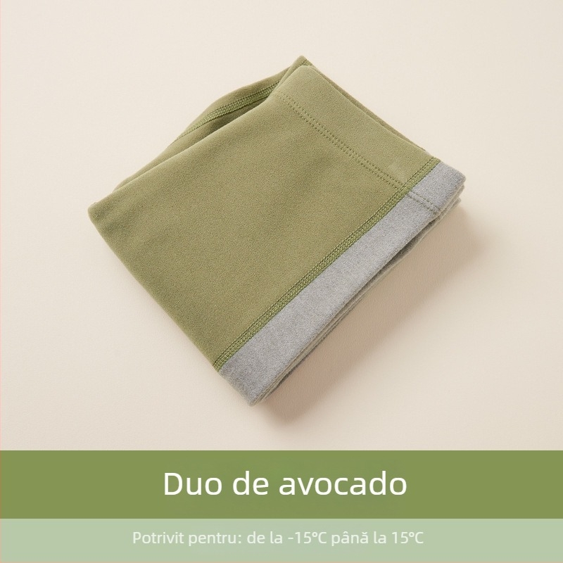 Pantaloni calzi pentru copii, unisex, pentru toamnă și iarnă, cu căptușeală fleece, talie înaltă, 41,8% bumbac.