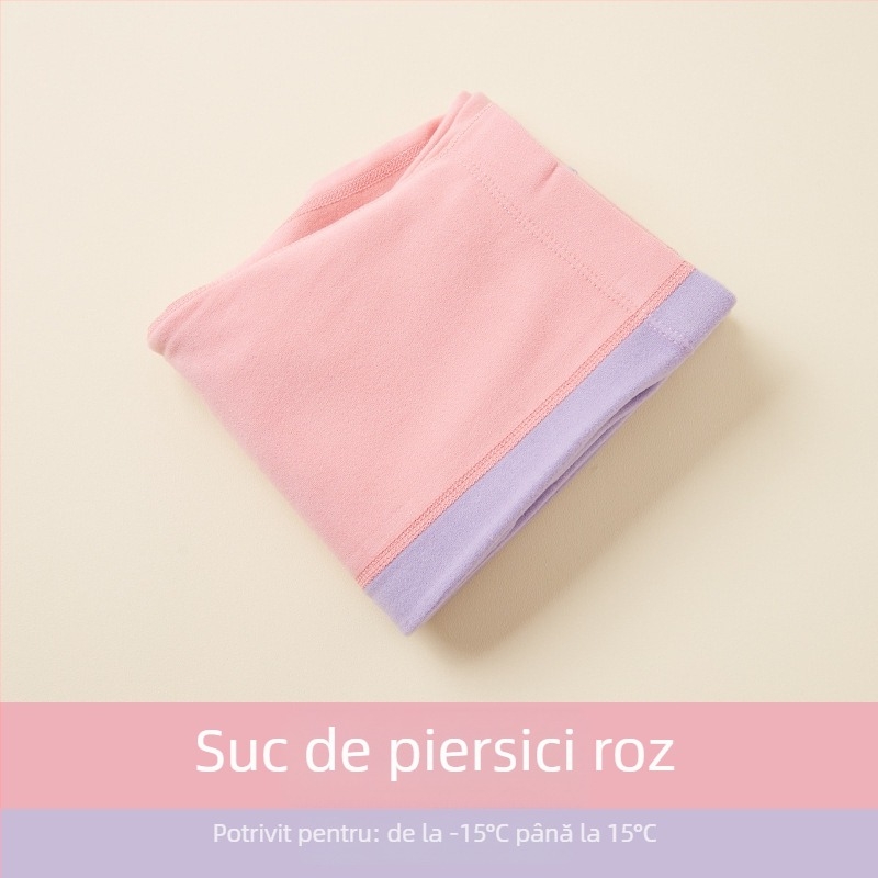 Pantaloni calzi pentru copii, unisex, pentru toamnă și iarnă, cu căptușeală fleece, talie înaltă, 41,8% bumbac.