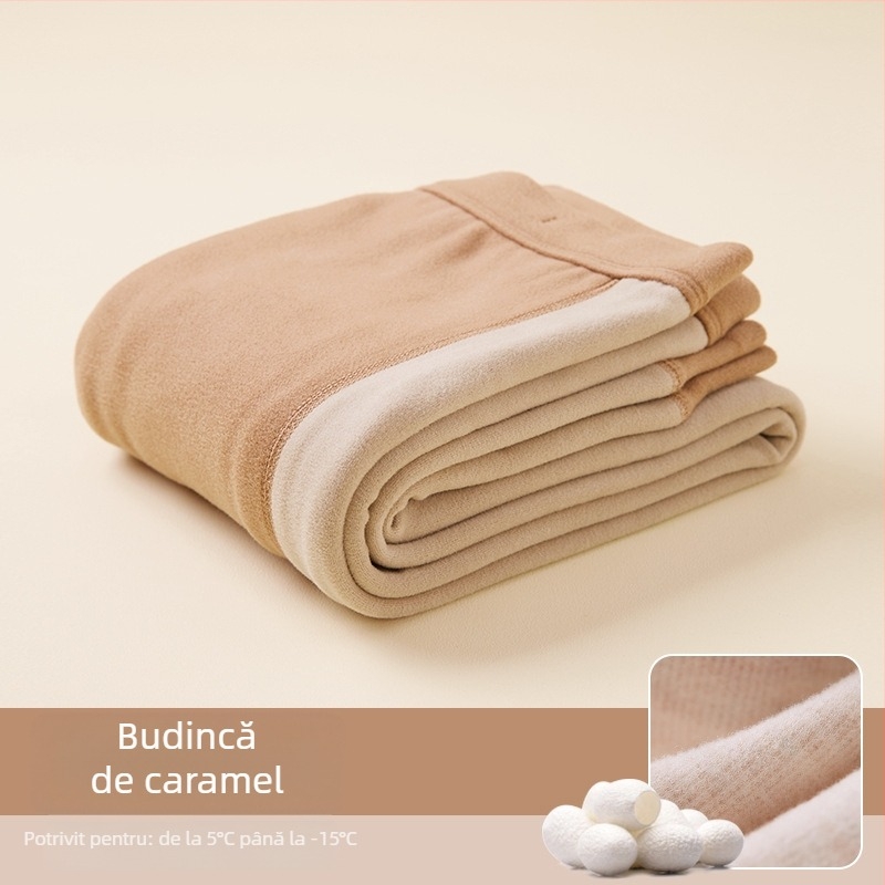 Pantaloni calzi pentru copii, unisex, pentru toamnă și iarnă, cu căptușeală fleece, talie înaltă, 41,8% bumbac.