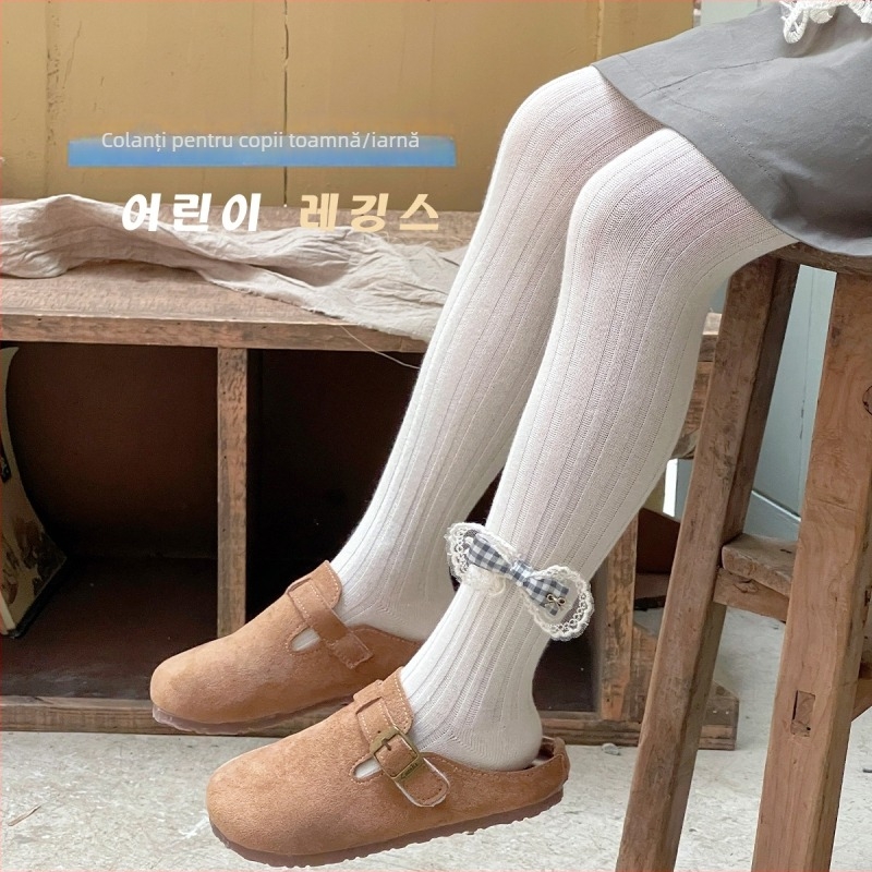 Colanți pentru fetițe, toamnă-iarnă, din bumbac, cu picior întreg, talie înaltă, versiune coreeană, vârsta 3–8 ani