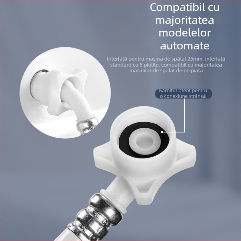 Conductă de alimentare a mașinii de spălat, PVC, model 004, protecție la explozie, extinsă, fixare portabilă prin îmbinare, temperatură de lucru 180°C