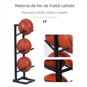 Stativ pentru mingi de baschet, fotbal și volei — structură din oțel, 6 kg, marca Conant, etichetă privată licențiată.