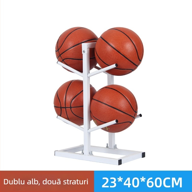 Stativ pentru mingi de baschet, fotbal și volei — structură din oțel, 6 kg, marca Conant, etichetă privată licențiată.