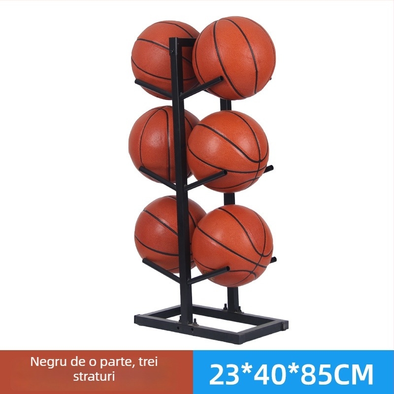 Stativ pentru mingi de baschet, fotbal și volei — structură din oțel, 6 kg, marca Conant, etichetă privată licențiată.