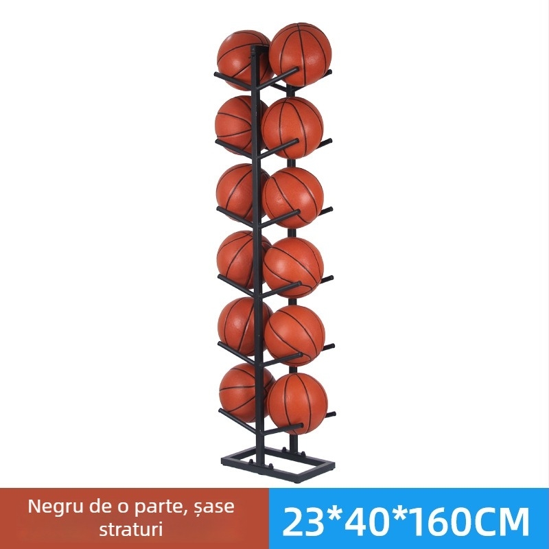 Stativ pentru mingi de baschet, fotbal și volei — structură din oțel, 6 kg, marca Conant, etichetă privată licențiată.