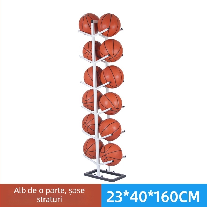 Stativ pentru mingi de baschet, fotbal și volei — structură din oțel, 6 kg, marca Conant, etichetă privată licențiată.