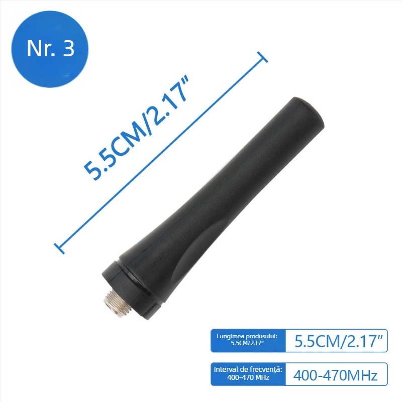 Antena pentru radio portabil cu conector SMA feminin, bandă dublă 136-174/400-520 MHz, rază 3-5 km, anti-interferență