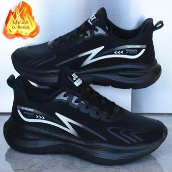 Pantofi sport pentru bărbați – iarnă impermeabili, călduroși, ușori, cu talpă antiderapantă și șireturi