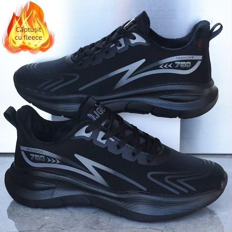 Pantofi sport pentru bărbați – iarnă impermeabili, călduroși, ușori, cu talpă antiderapantă și șireturi