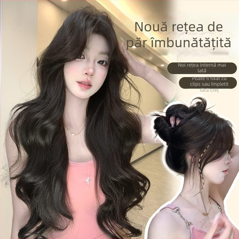 Piesă de păr, buclată, fabricată mecanic, material: mătase rezistentă la temperaturi înalte (Brand: Nini Wig; Material: Mătase cu temperatură înaltă; Tip: buclată; Tehnică: producție mecanică; Vopsire/Perm: Nu poate fi vopsită sau perm)