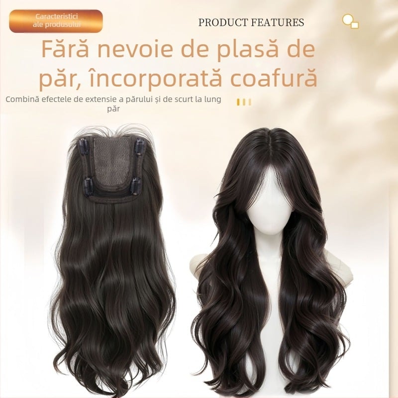 Piesă de păr, buclată, fabricată mecanic, material: mătase rezistentă la temperaturi înalte (Brand: Nini Wig; Material: Mătase cu temperatură înaltă; Tip: buclată; Tehnică: producție mecanică; Vopsire/Perm: Nu poate fi vopsită sau perm)