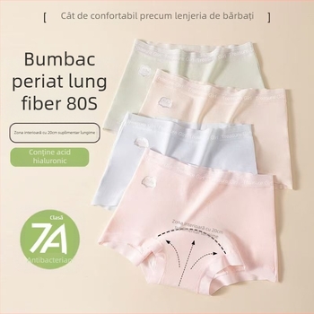 Boxer femei din bumbac, talie medie, antibacterian, imprimeu text, 95–100% bumbac, căptușeală în zona inghinală 100% bumbac