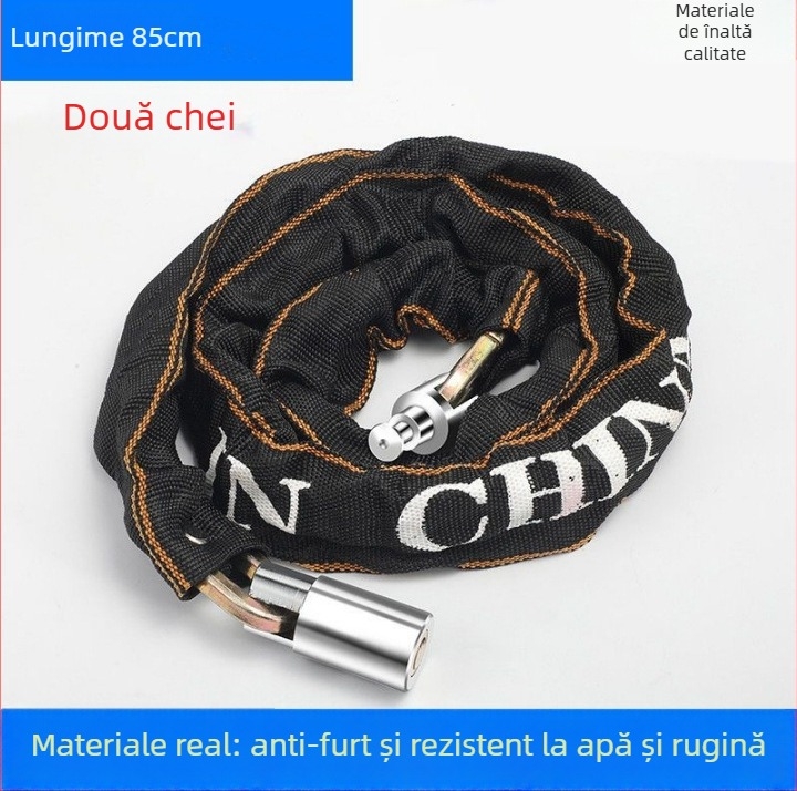 Încuietoare cu lanț anti-furt pentru biciclete, Strong Force, modelul 201, aliaj, 500 g, portabil, pentru biciclete, vehicule electrice și motociclete