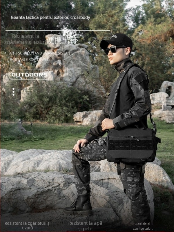 Geantă de umăr pentru bărbați, crossbody, pentru călătorii, din nailon, extensibilă, compatibilă cu laptopul