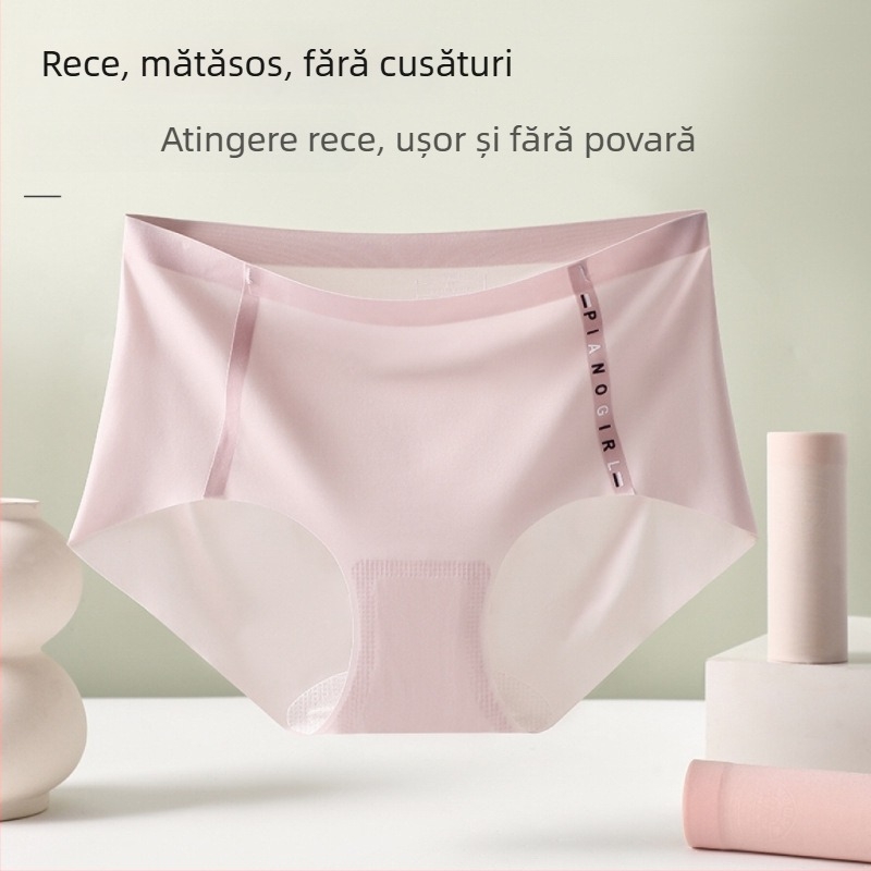 Chiloți femei fără cusături din nailon, talie medie, antibacteriale, respirabile, uscare rapidă