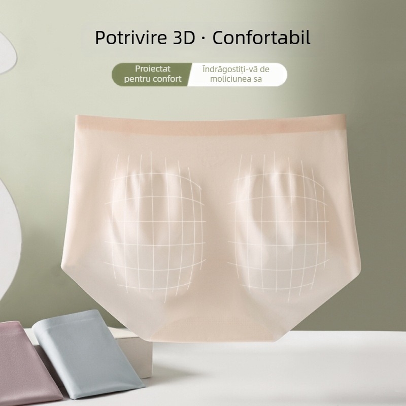 Chiloți femei fără cusături din nailon, talie medie, antibacteriale, respirabile, uscare rapidă