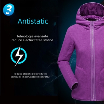 Jachetă cardigan unisex din coral fleece pentru toamnă și iarnă, călduroasă cu căptușeală polară, stil cardigan.