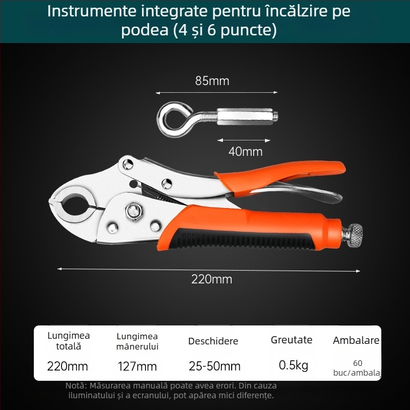 Clește pentru încălzire prin pardoseală – demontare țevi, montaj și curățare, pentru uz casnic, greutate 0,6 kg