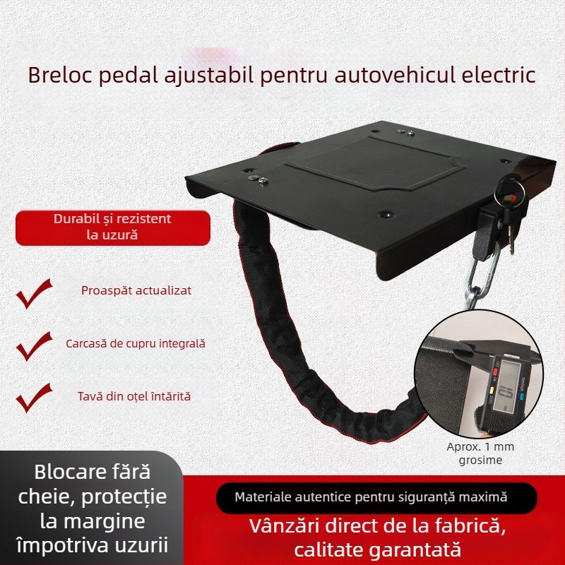 Keyma 508-18 Lacăt capac baterie pentru vehicul electric, plăcuță din aliaj de cupru-otel cu finisaj vopsit, protecție baterie EV, greutate 500 g, stil modern minimalist