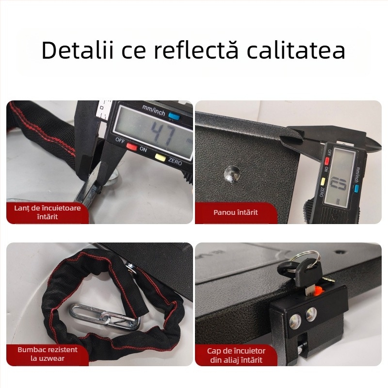 Keyma 508-18 Lacăt capac baterie pentru vehicul electric, plăcuță din aliaj de cupru-otel cu finisaj vopsit, protecție baterie EV, greutate 500 g, stil modern minimalist