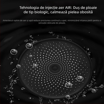 Diphen cap de duș manual cu funcții ploaie, masaj și pulverizare; ABS corp, montaj pe perete, model Button Gypsophila handheld