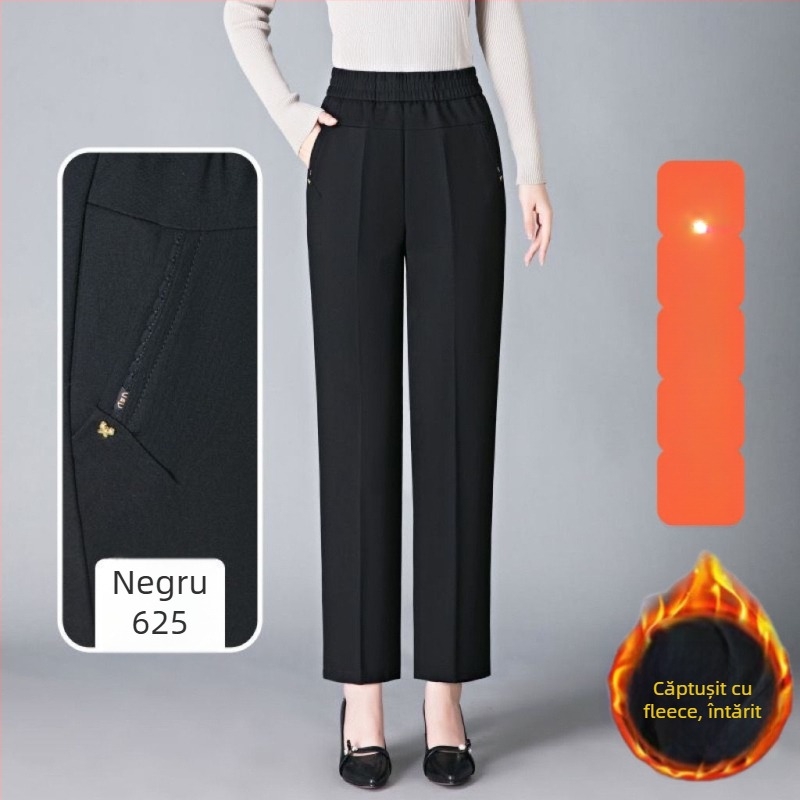 Pantaloni drepți din lână, Shanlidi, stil Diamond, Royal Sister (Pantaloni casual; Material: lână; Stil: Diamond, Royal Sister; Tip: Pantaloni drepți; Grosime: Normal)