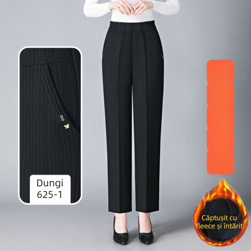 Pantaloni drepți din lână, Shanlidi, stil Diamond, Royal Sister (Pantaloni casual; Material: lână; Stil: Diamond, Royal Sister; Tip: Pantaloni drepți; Grosime: Normal)