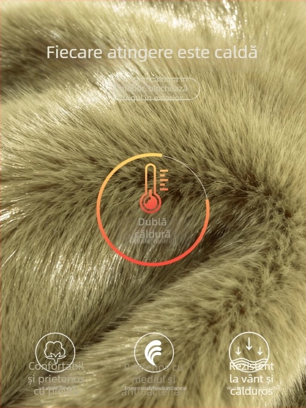 Palton din blană artificială de nurcă pentru femei de vârstă mijlocie și în vârstă | stil elegant urban | compoziția principală a țesăturii: poliester (>95%); imprimeu: plante și flori; lungime: 50–65 cm; tratament fără călcare