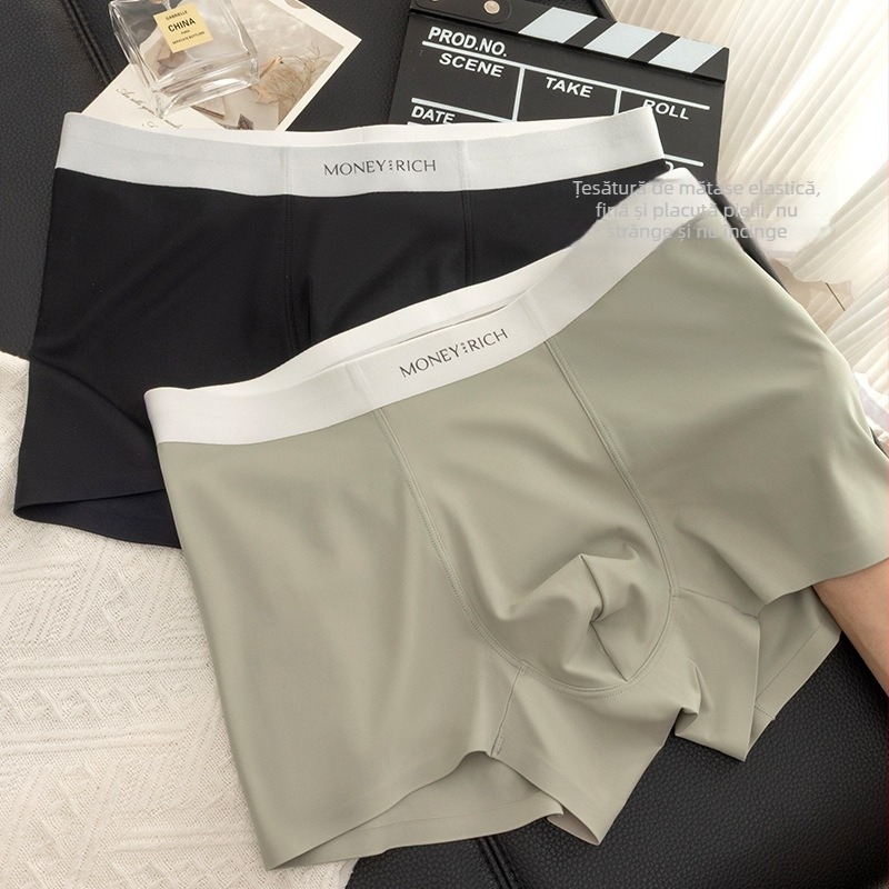 Boxer briefs bărbați fără cusături – respirabile, antibacteriene, din nailon, căptușeală de zona inghinală din celuloză regenerată, talie medie
