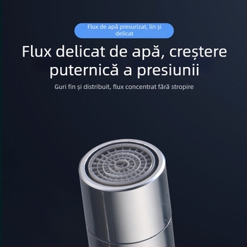 Cap de pulverizare pentru robinet de bucătărie, duză universală, extensie externă, rotație în formă de L de 720°, cupru cu placare electrolitică, montaj prin înșurubare, control cu un singur mâner